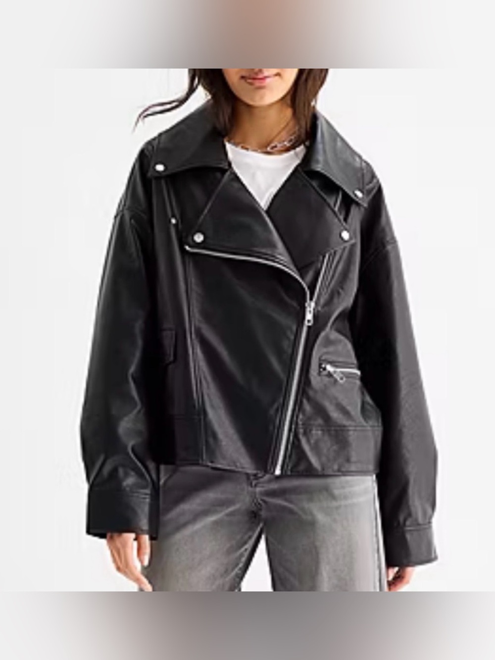 a.n.a|Black faux Leather oversized body Moto Jacket•••NWT,plus size XXL,Trendy